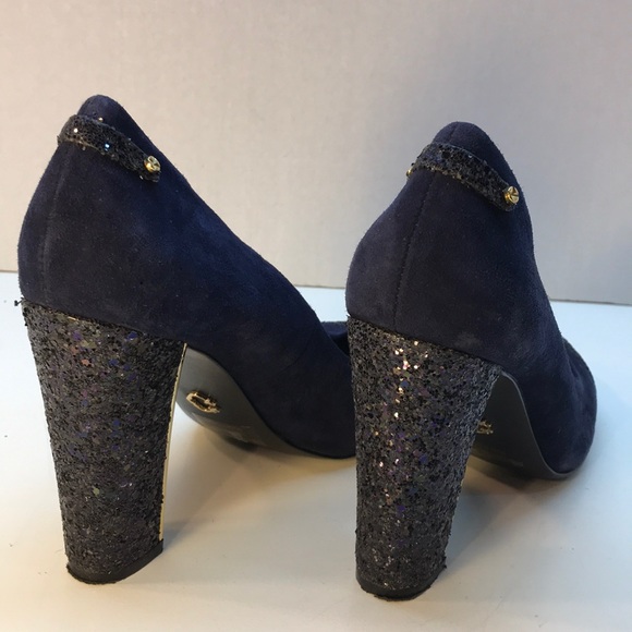 C. Wonder Blue Suede & Sequins Pumps Size 8.5 - Picture 5 of 8